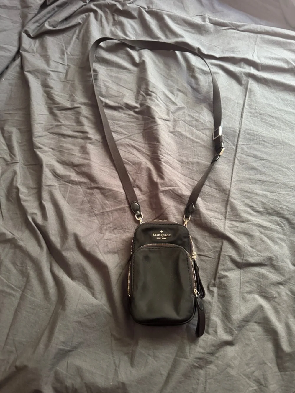 kate spade Black Crossbody Phone Bag with Gold Hardware